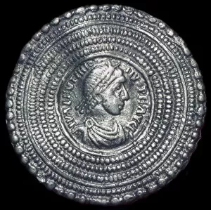 Cast silver disc-brooch
