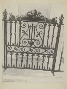 Cast and Wrought Iron Gate, c. 1936. Creator: Arelia Arbo