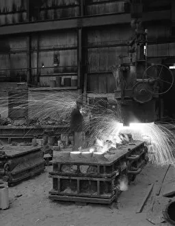 Casting Gallery: Casting a 1 in 14 rail crossing, Sheffield, South Yorkshire, 1964