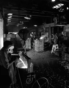 Steelworker Prints: Casting at AT Green & Sons steel foundry, Rotherham, South Yorkshire, 1963. Artist