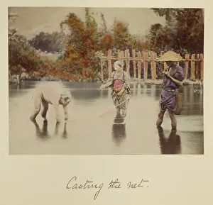 Casting Prints: Casting the net, about 1873-1883. Creator: Shinichi Suzuki I