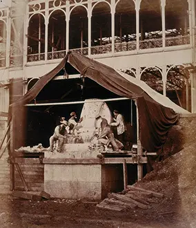 Restoration Prints: Casting the Sphinx at the South Transept, Crystal Palace, Sydenham, 1852-1854