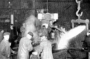Mechanisation Prints: Casting a steam-engine Corliss cylinder - 62 inches in diameter