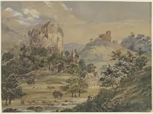 Julius Prints: Castle Eltz on the Moselle, mid-19th century. Creator: Julius Hubner