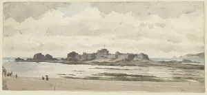 Tissot James Prints: Castle or fortress on the coast, 1846-1902. Creator: James Tissot