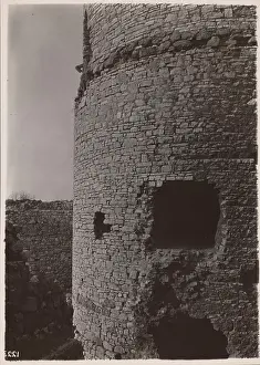 Bromine Silver Print Prints: Castle - fragment of the lower parts of the cylindrical tower