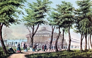 Castle Garden from the Battery, New York, 1848. Artist: Currier and Ives
