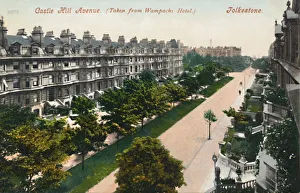 Castle Hill Avenue. (Taken from Wampachs Hotel). Folkestone, late 19th-early 20th century