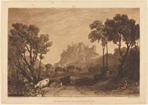 Etching And Mezzotint Prints: The Castle Above the Meadows, published 1808. Creator: JMW Turner