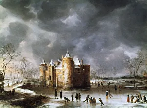 Gathering Prints: The Castle of Muiden in Winter, 1658. Artist: Abrahamsz Beerstraten
