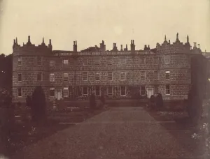 Castle with Round Towers Seen from the Garden, 1850s. Creator: Unknown Castle with Round Towers Seen from the Garden, 1850s. Creator: Unknown