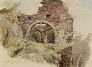 Gustaf Werner Holmberg Prints: Castle ruins, portal vault, 1854. Creator: Werner Holmberg