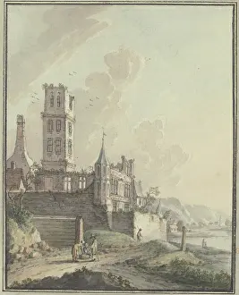Waters Edge Prints: Castle ruins by the water. Creator: Johann Caspar Zehender