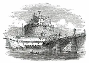 Castel Santangelo Prints: Castle of St. Angelo - Rome, 1850. Creator: Unknown
