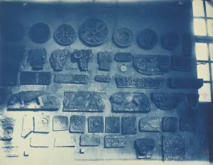 Casts of Architectural Details in a Studio, c. 1868. Creator: Adolphe Terris (French, 1820-1900)