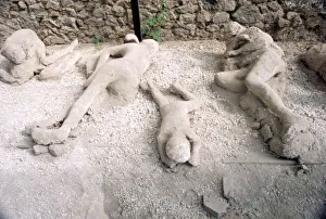 Volcano Prints: Casts of victims of eruption of Vesuvius in AD79, Pompeii, Italy, c20th century