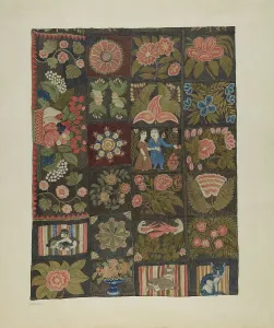 Winter Charlotte Prints: Caswell Carpet, c. 1939. Creator: Charlotte Winter
