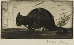 Ophile Alexandre Steinlen Gallery: Cat Arching Its Back, 1898. Creator: Theophile Alexandre Steinlen