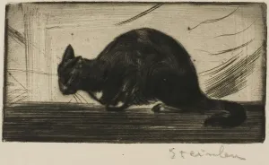Steinlen Th And Xe9 Prints: Cat Arching Its Back, 1898. Creator: Theophile Alexandre Steinlen