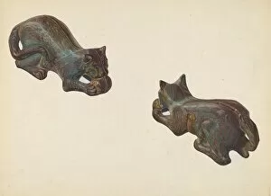 Saving Gallery: Cat and Ball Coin Bank, c. 1939. Creator: William O. Fletcher