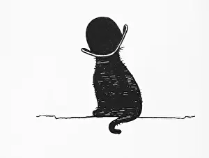 Robinson Prints: Cat in a bowler hat, 1899. Creator: Charles Robinson