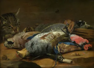 Sniffing Prints: Cat and Dead Game, mid-17th century. Creator: Carstian Luyckx