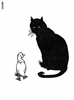 Felines Collection: And The Cat Said, Can You Purr?, c1930. Artist: W Heath Robinson
