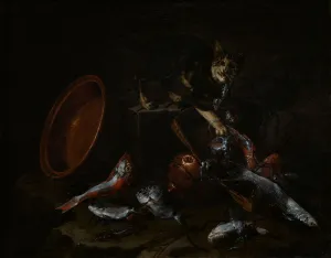 A Cat Stealing Fish, late 1660s. Creator: Giuseppe Recco
