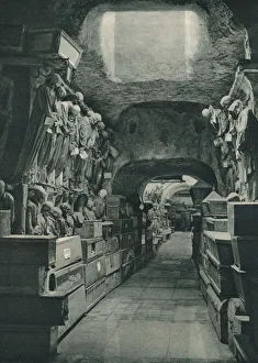 Friar Prints: Catacombs of the Capuchins, Palermo, Sicily, Italy, 1927. Artist: Eugen Poppel