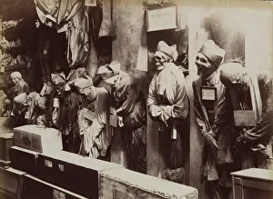 Mummification Prints: Catacombs, Convento dei Cappucini, Palermo, ca. 1895. Creator: Eugenio Interguglielmi
