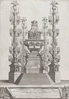 Candelabra Collection: Catafalco Eretto Nella Basilica Vaticana... per Alessandro VIII, 1691
