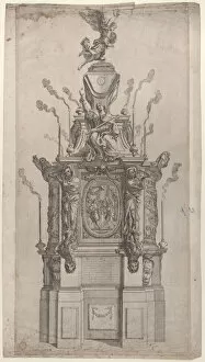 Skeleton Gallery: Catafalque, 1626-80. Creator: Giovanni Francesco Grimaldi