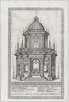 Giovanni Giacomo De Rossi Gallery: Catafalque for Cardinal Alessandro Farnese, 1589. Creator: Girolamo Rainaldi