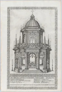 Bier Prints: Catafalque for Cardinal Alessandro Farnese, 1589. Creator: Girolamo Rainaldi