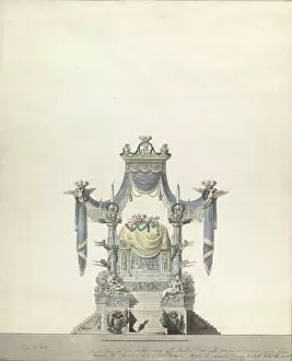 Anhalt Zerbst Princess Sophie Of Gallery: Catafalque for the Empress Catherine the Great of Russia (Front Elevation). 1796