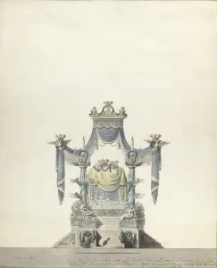 Double Headed Prints: Catafalque for the Empress Catherine the Great of Russia (Front Elevation). 1796