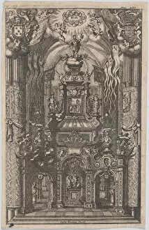 Catafalque for Ferdinand, from an unidentified book, ca. 1660-95