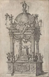 Philip Iv Gallery: The Catafalque of Philip IV of Spain, ca. 1665. Creators: Stefano Camogli