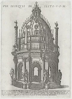 Catafalque for Pope Sixtus V, 1591. Creator: Giovanni Maggi