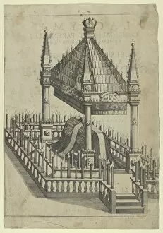 Candles Gallery: Catafalque for Prince Gottfried Maria Ignaz, frontispiece to Lacrymae Conjugales et Paren... 1677