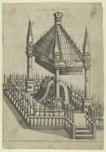 Candles Gallery: Catafalque for Prince Gottfried Maria Ignaz, frontispiece to Lacrymae Conjugales et Paren... 1677