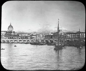 Catania and Mount Etna, Sicily, Italy, late 19th or early 20th century Catania and Mount Etna, Sicily, Italy, late 19th or early 20th century