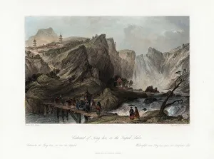 Brandard Prints: Cataract of Ting-hoo, on the Tripod Lake, China, c1840. Artist: Edward Paxman Brandard