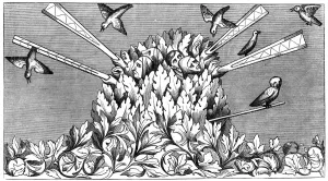 Catching birds, 14th century (1849)