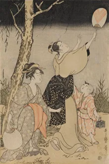 1753 1806 Prints: Catching Fireflies Beneath a Willow Tree (left)