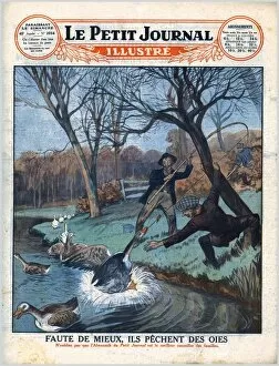 Petit Journal Collection: Catching geese with a fishing rod, 1929. Creator: Unknown
