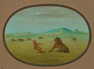 Plains Collection: Catching Wild Horses - Pawnee, 1861 / 1869. Creator: George Catlin