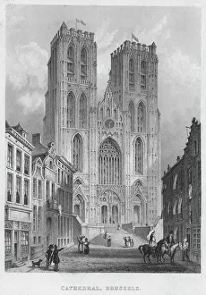 Cathedral, Brussels, 1850. Artist: Shury & Son