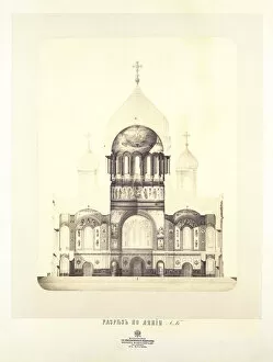The Cathedral of Christ the Saviour in Moscow, 1830s. Artist: Thon, Konstantin Andreyevich (1794-1881)