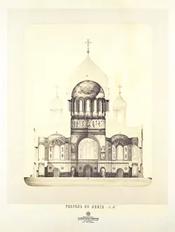 The Cathedral of Christ the Saviour in Moscow, 1830s. Artist: Thon, Konstantin Andreyevich (1794-1881) The Cathedral of Christ the Saviour in Moscow, 1830s. Artist: Thon, Konstantin Andreyevich (1794-1881)